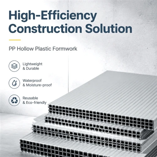 PP hollow plastic construction formwork and traditional wooden formwork are b...